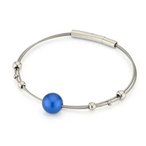 Armband bolletjes met blauwe bol A274B