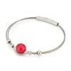 Armband bolletjes met rode bol A274R