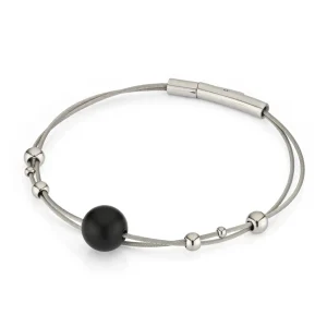 Armband bolletjes met zwarte bol A274Z