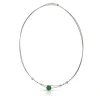 Collier kleine bolletjes en groene bol C274GR
