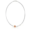 Collier kleine bolletjes en oranje bol C274O