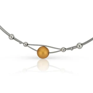 Collier kleine bolletjes en warme goudkleurkleur bol C274G