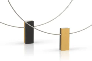 Collier twee gekleurde rechthoeken C232GZ