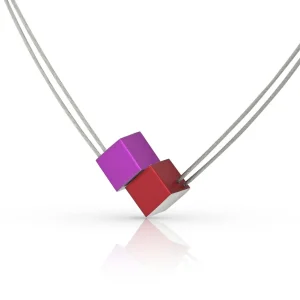 Collier twee kubussen C17RP