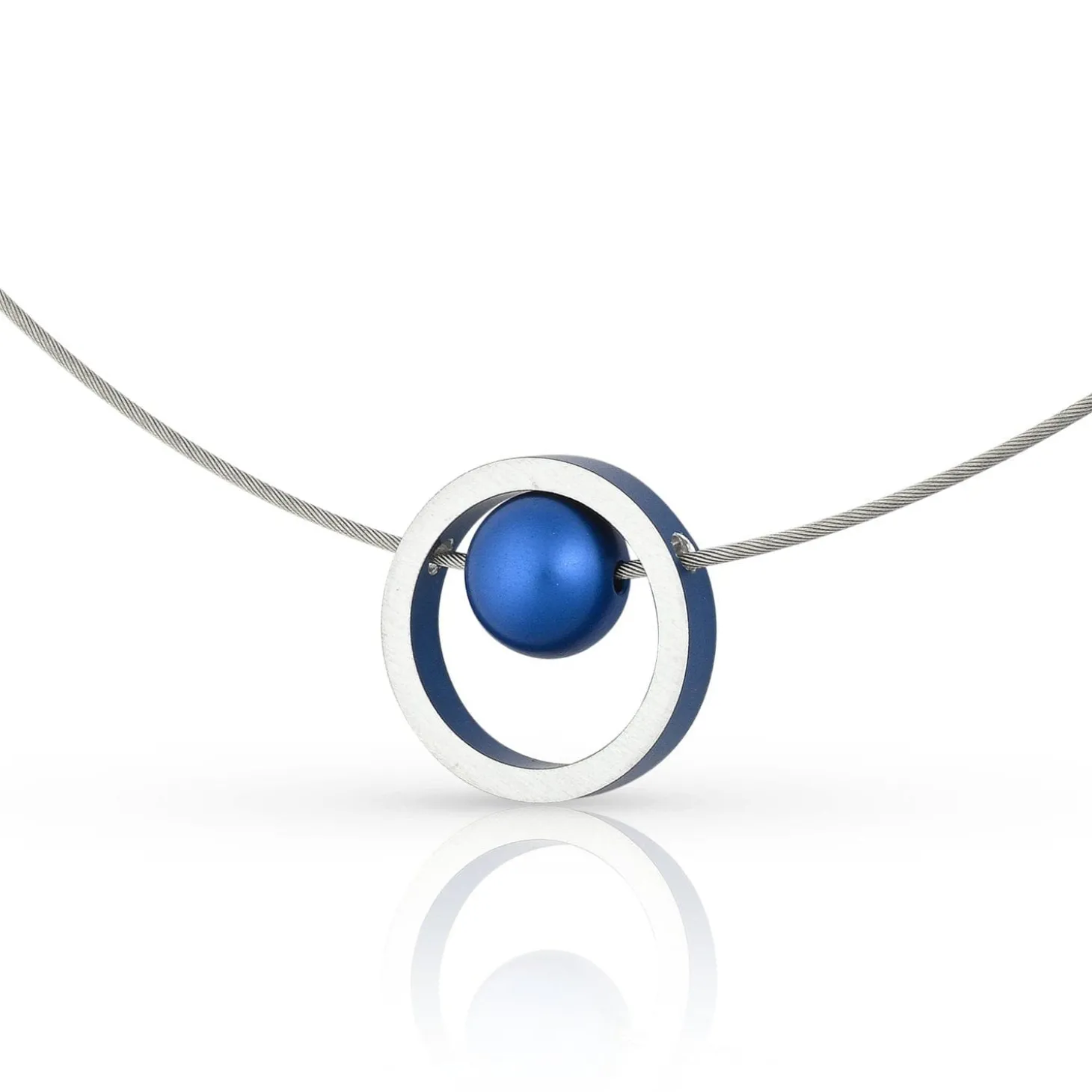 ketting_donna_blauw_ring__1.webp Ketting DONNA Blauw Ring met kogeltje | C278B