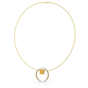 Ketting EVY Goudkleur Ring met vierkantje | C277G