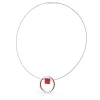 Ketting EVY Rood Ring met vierkantje | C277R