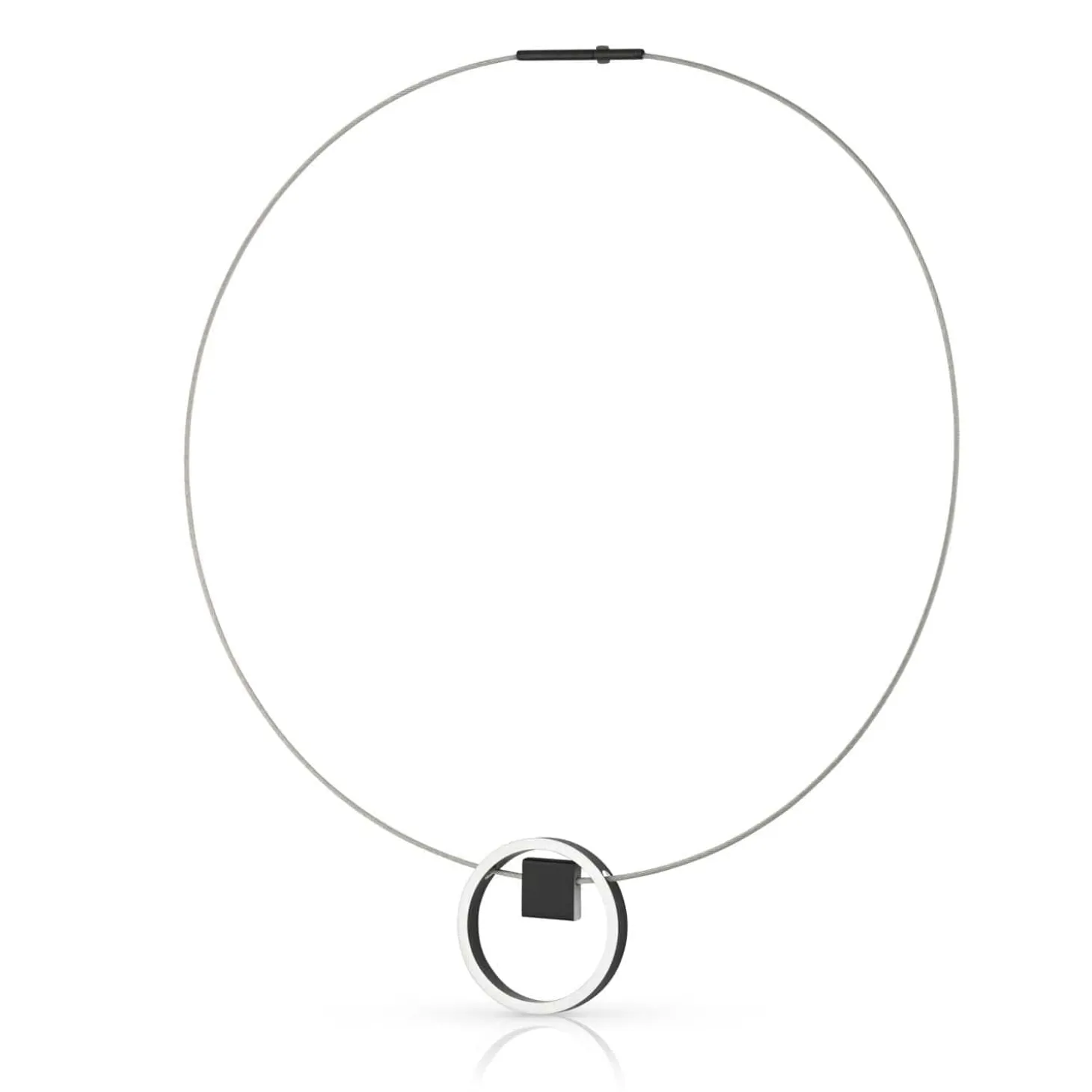 ketting_evy_zwart_ring_me_0.webp Ketting EVY Zwart Ring met vierkantje | C277Z