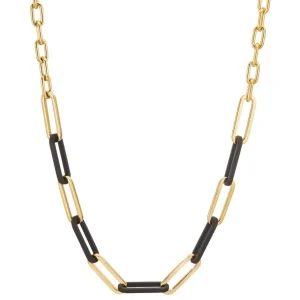 Ketting Soho Gold gemaakt van roestvrij staal met carbon 42-45 cm verstelbaar