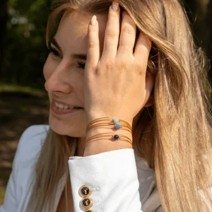 Thinking of You edelsteen armband Aquamarijn goudkleur